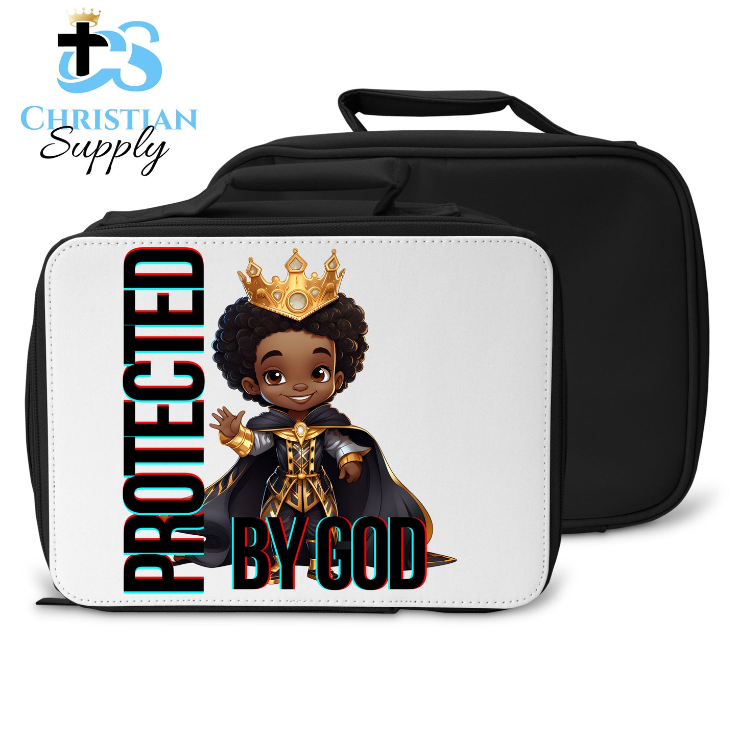 Kids Christian Young Black Prince Lunch Bag