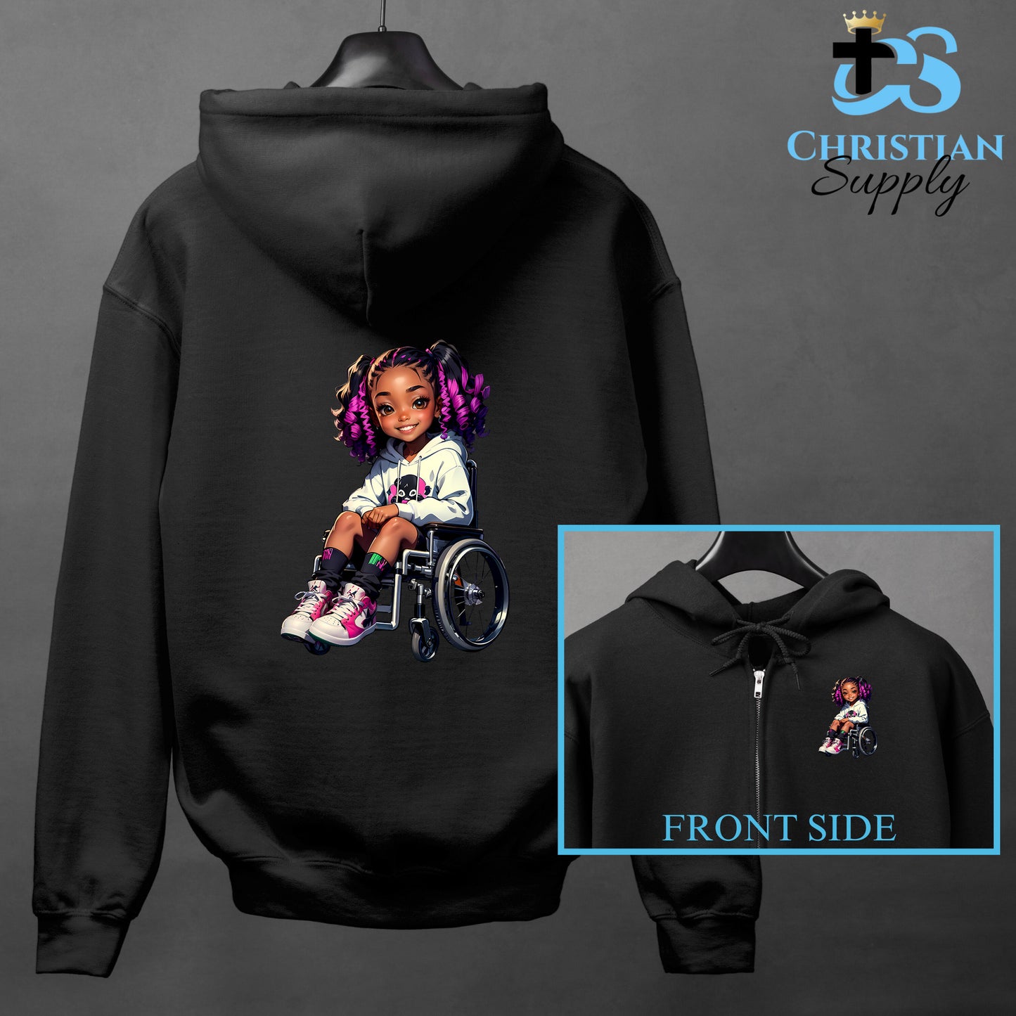 Kids Christian Girl in Wheelchair 2 Apparel