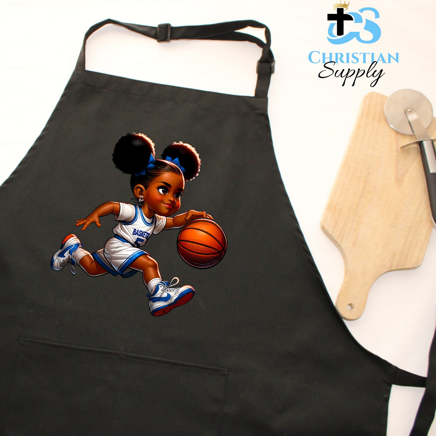 Kids Christian Basketball Player Apron