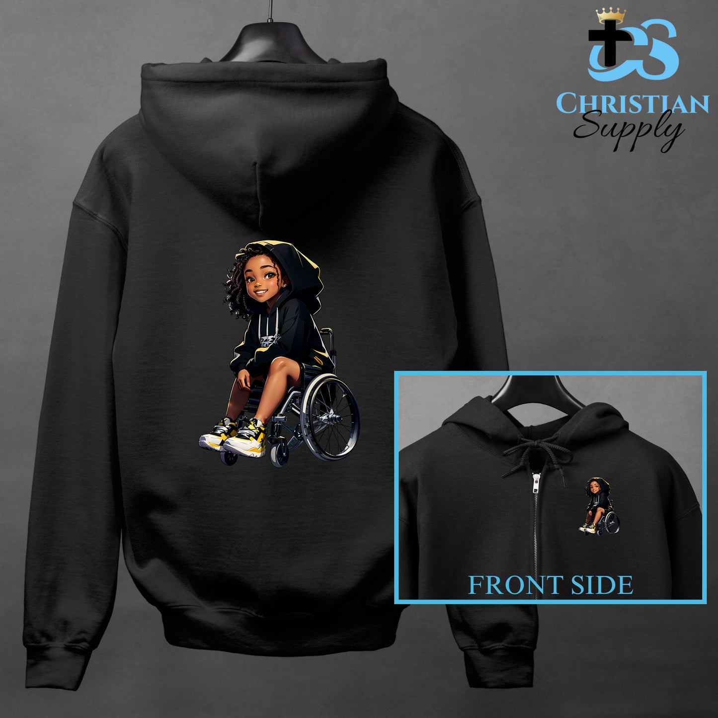 Kids Christian Girl in Wheelchair 3 Apparel