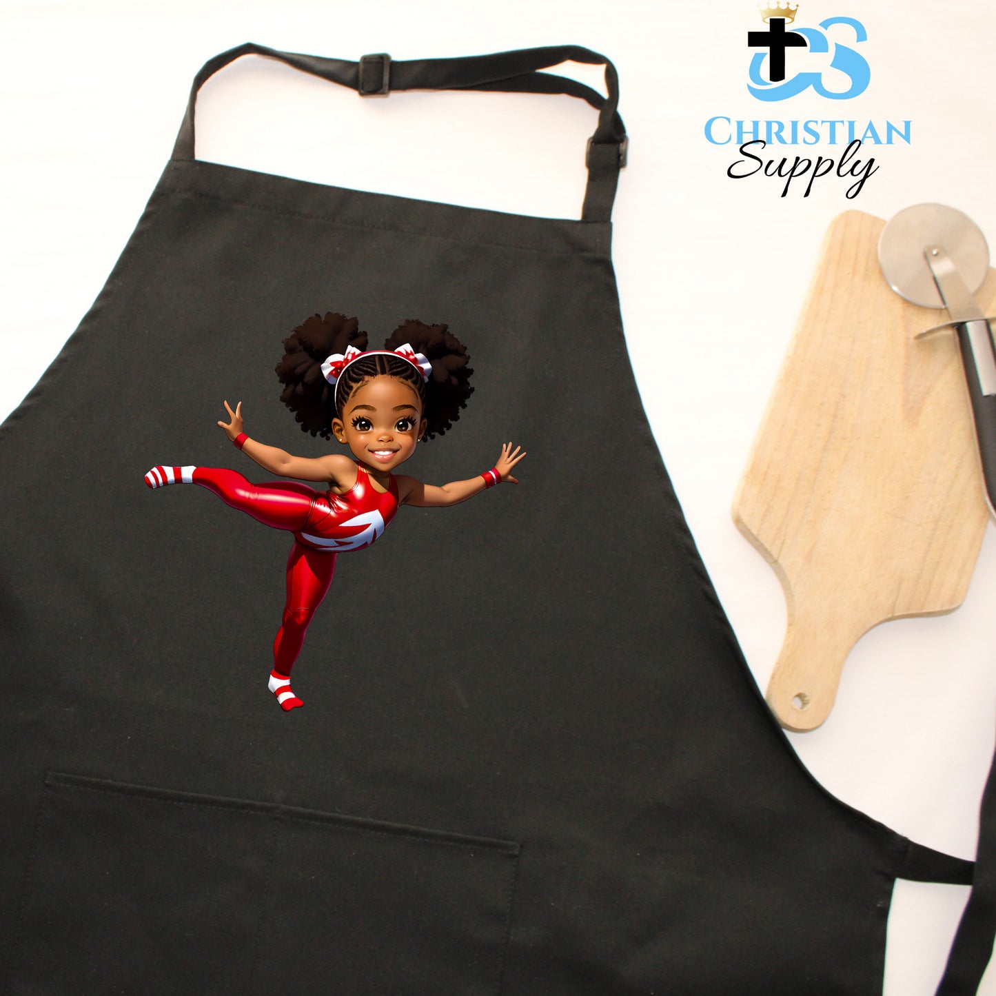 Kids Gymnastics Christian Red Outfit Apron