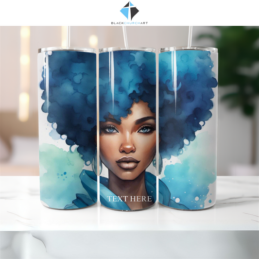 Blue Afro Tumbler - Christian Supply