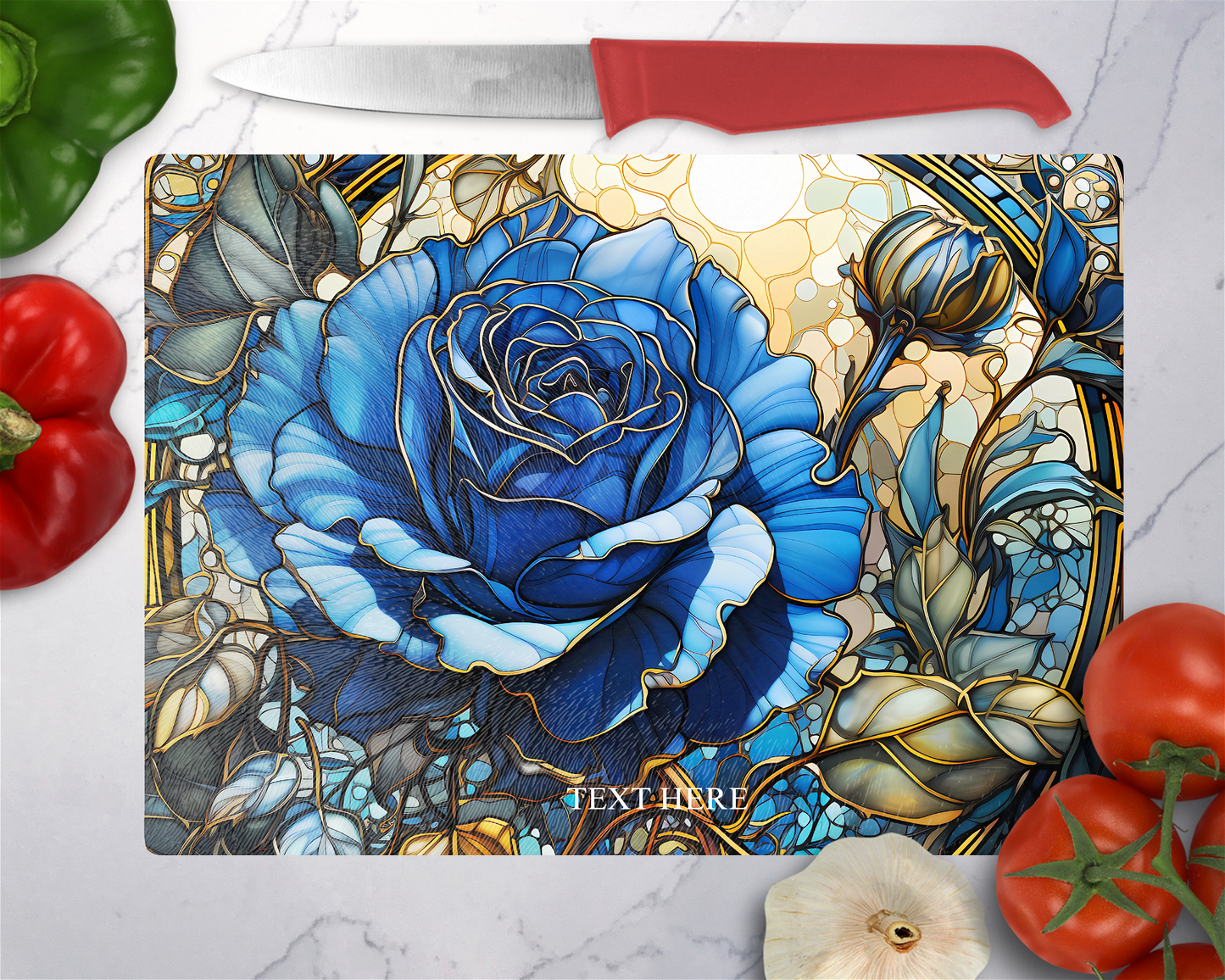 Blue Rose Cutting Board - Christian Supply