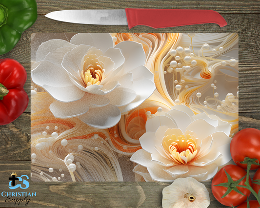 Flowers 3 Cutting Board - Christian Supply