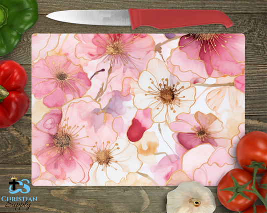 Flowers 9 Cutting Board - Christian Supply