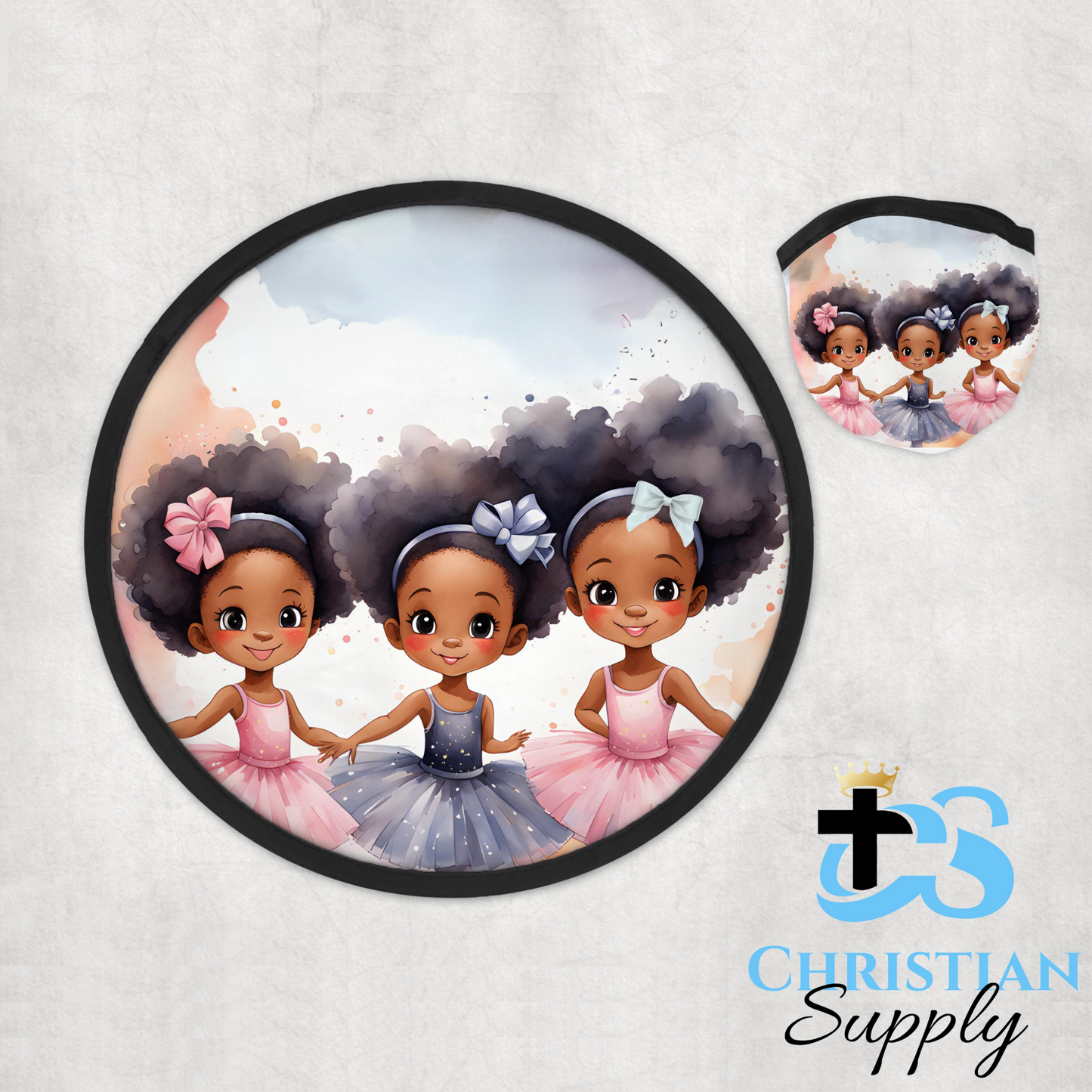 Kids Christian 3 Ballerinas 2 Foldable Fan