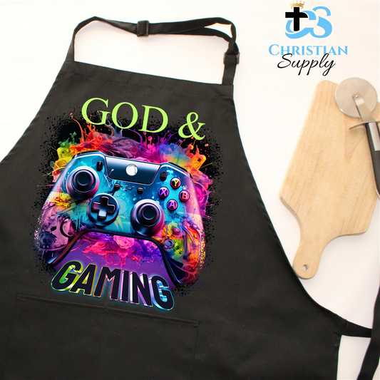 God and Gaming Apron - Christian Supply