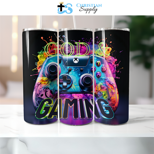 God and Gaming Tumbler - Christian Supply