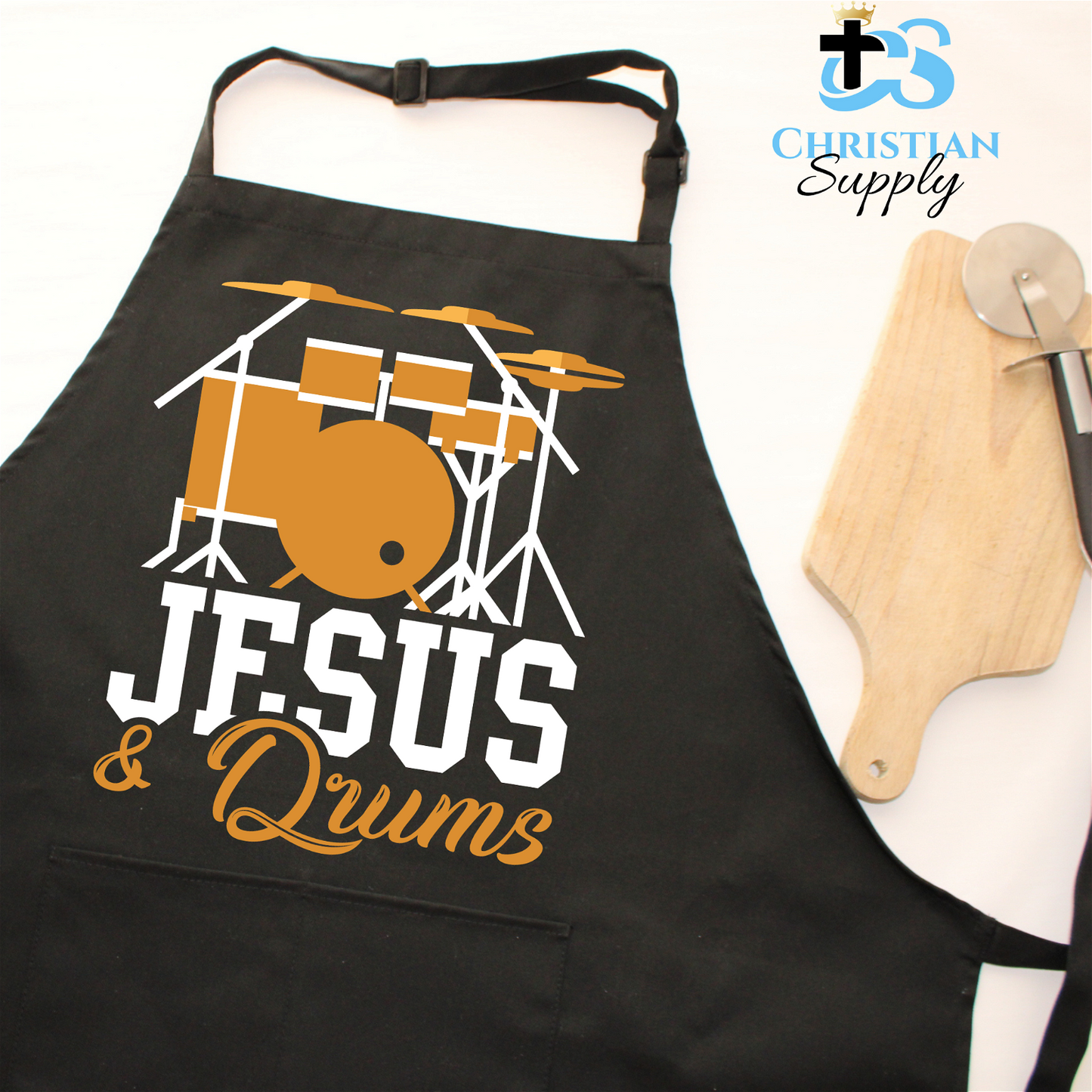 Jesus & Drums Apron - Christian Supply