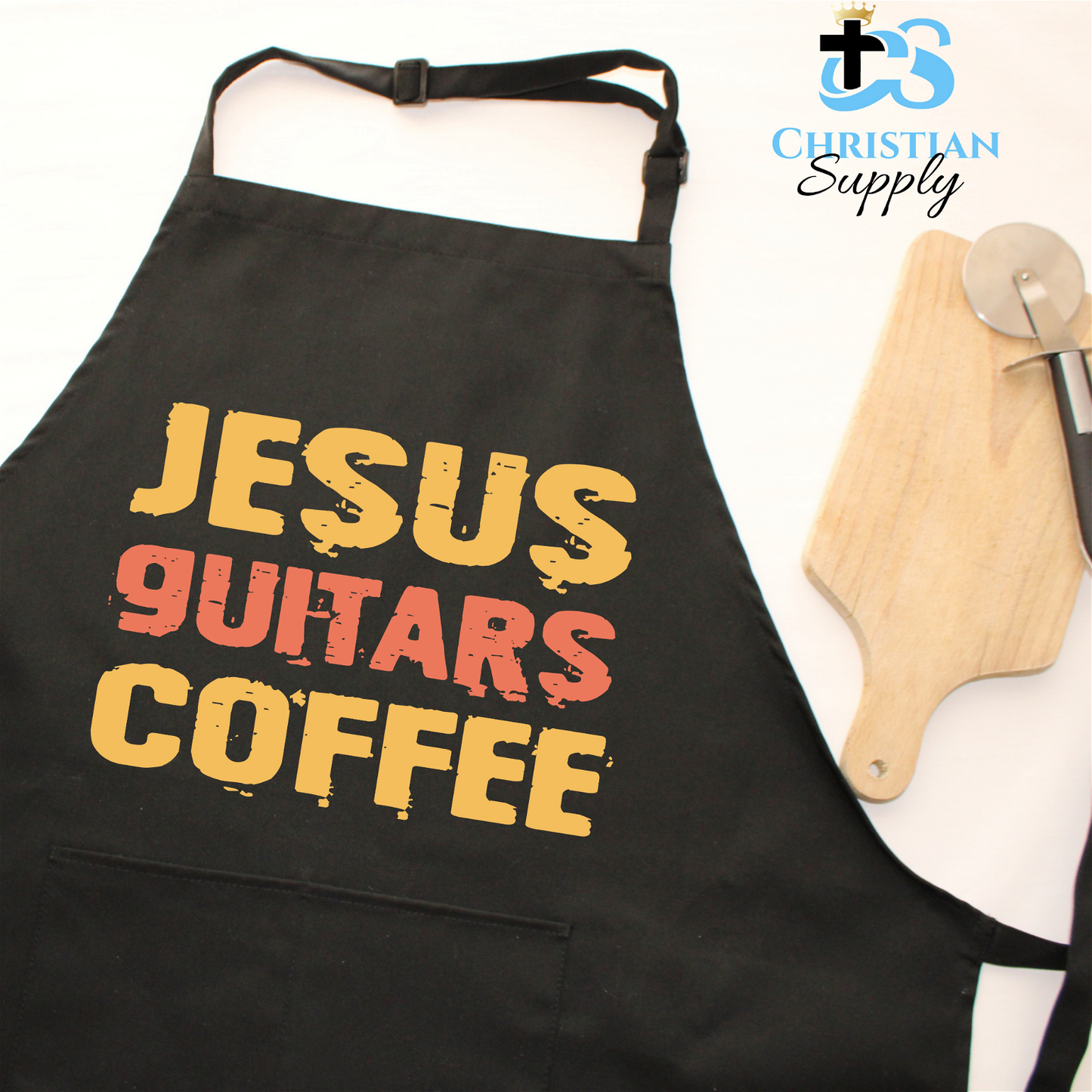 Jesus Guitars Coffee Apron - Christian Supply