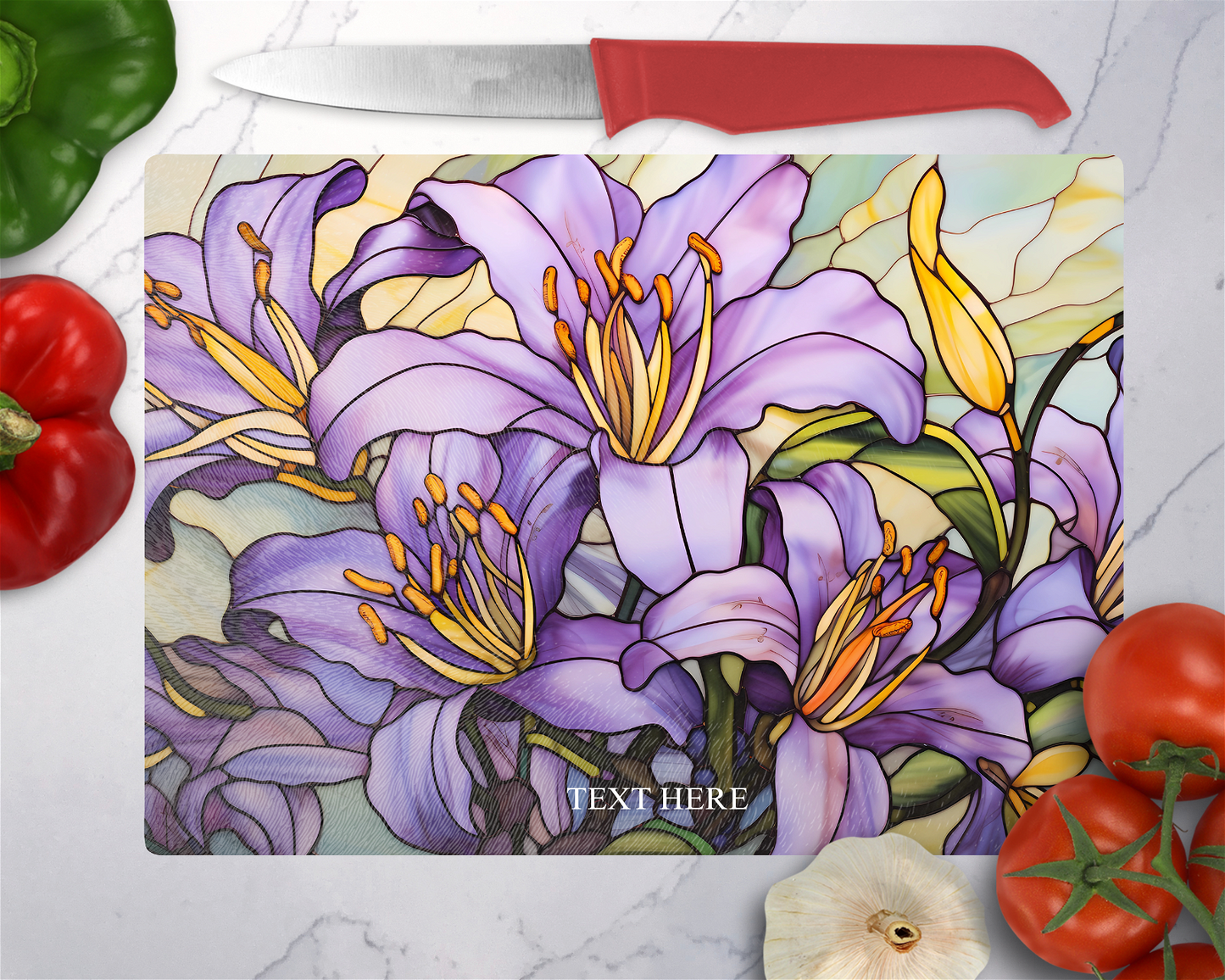 Lilies 2 Cutting Board - Christian Supply