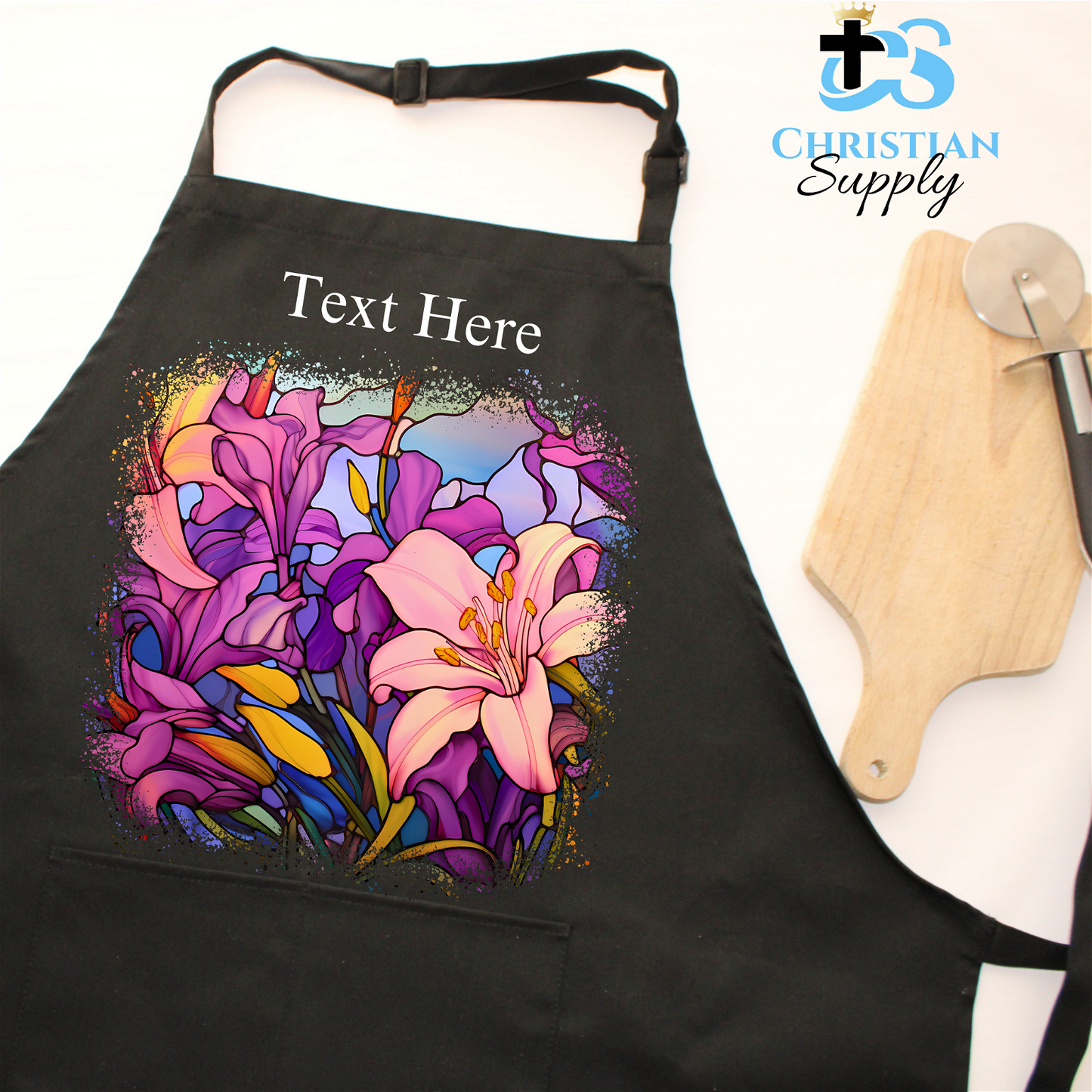 Lilies Apron - Christian Supply