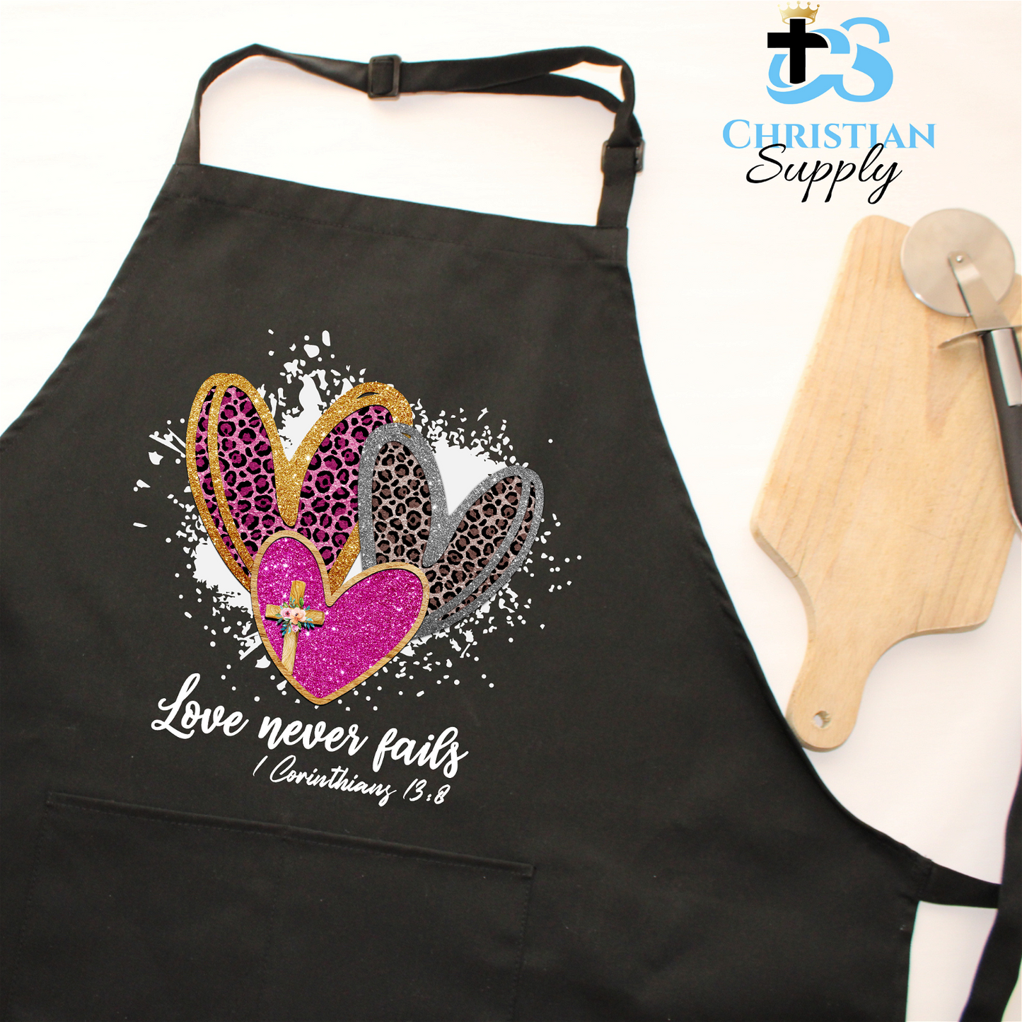 Love Never Fails Apron - Christian Supply