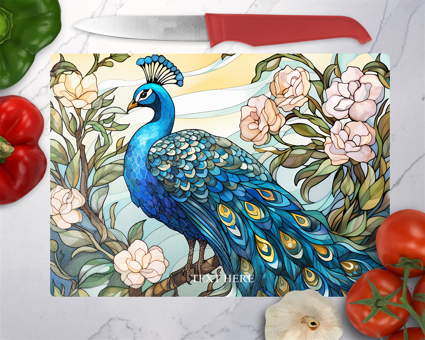 Peacock Cutting Board - Christian Supply