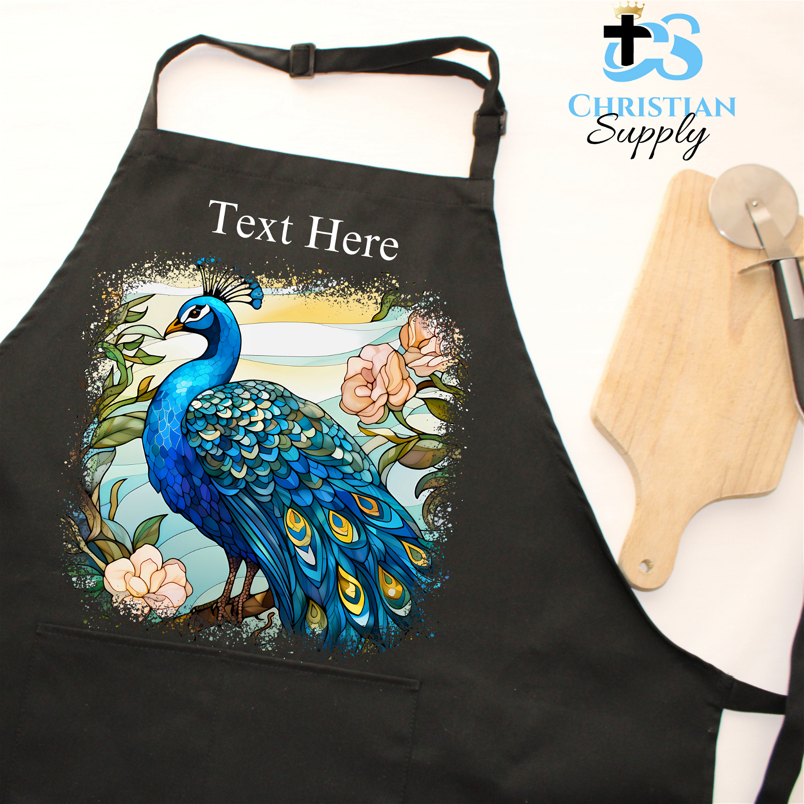 Peacock Elegance Apron - Christian Supply