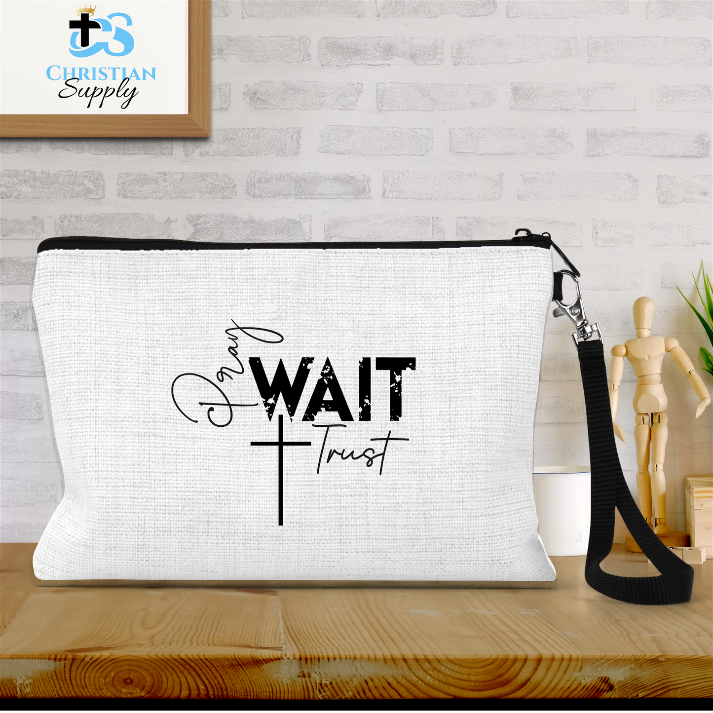 Pray Wait Trust Wristlet - Christian Supply