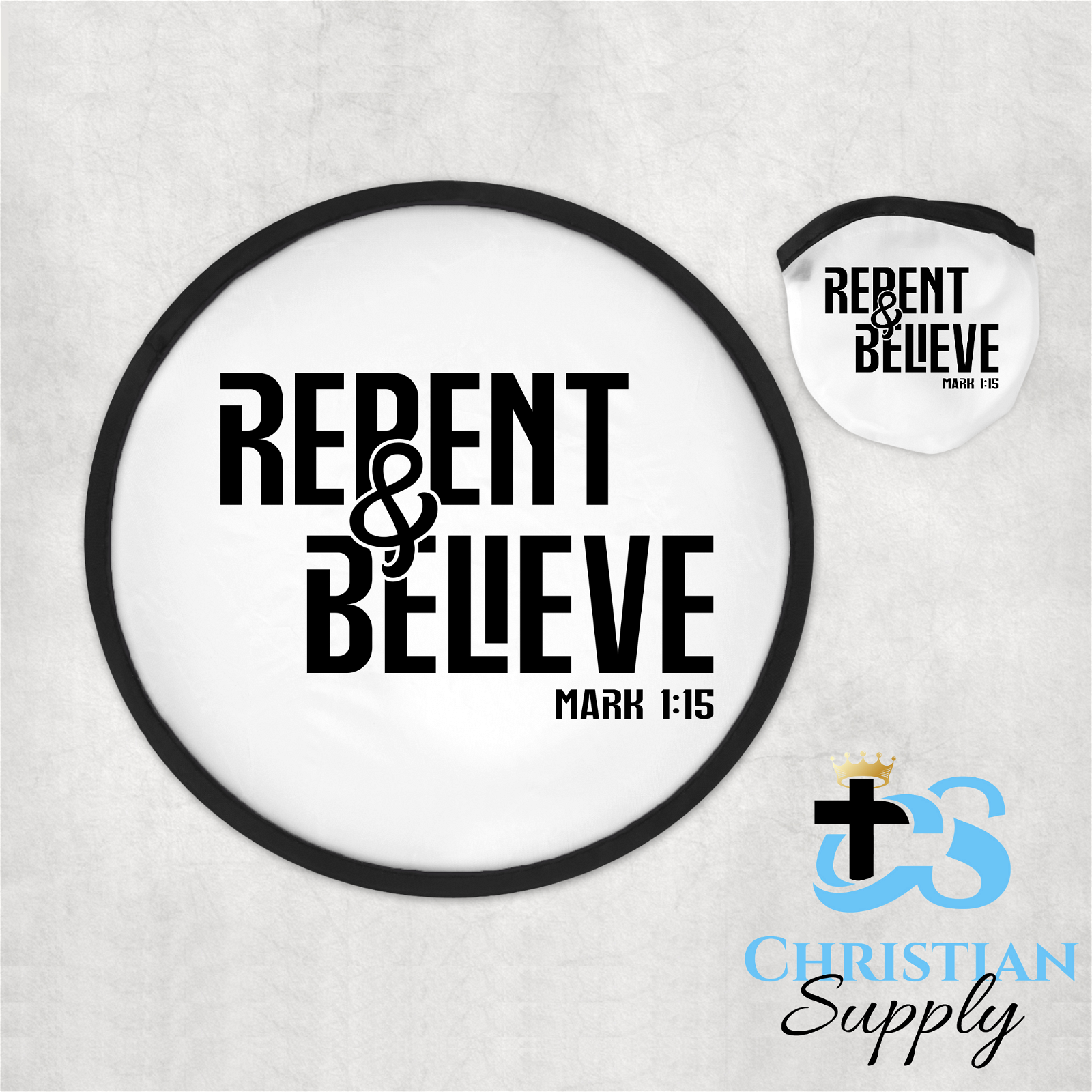 Repent & Believe Foldable Fan - Christian Supply