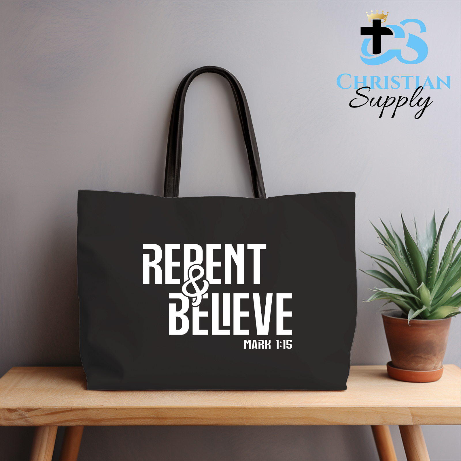 Repent & Believe Tote Bag - Christian Supply