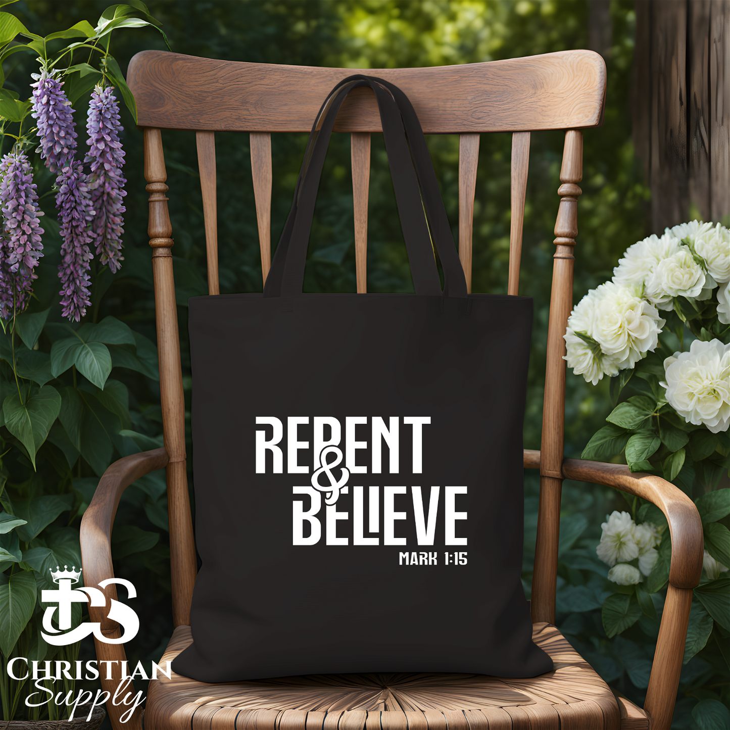 Repent & Believe Tote Bag - Christian Supply