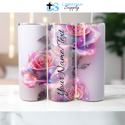 Sparkly Rose Tumbler - Christian Supply