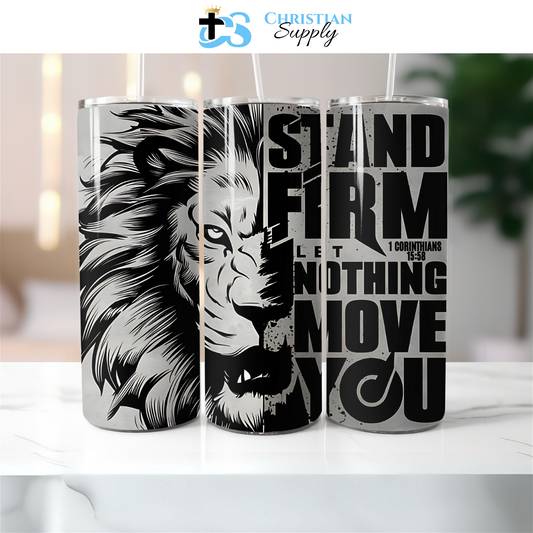 Stand Firm Lion Tumbler - Christian Supply