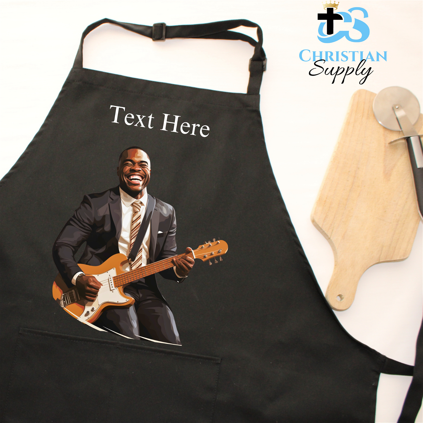 Stylish Guitar Player Apron - Christian Supply