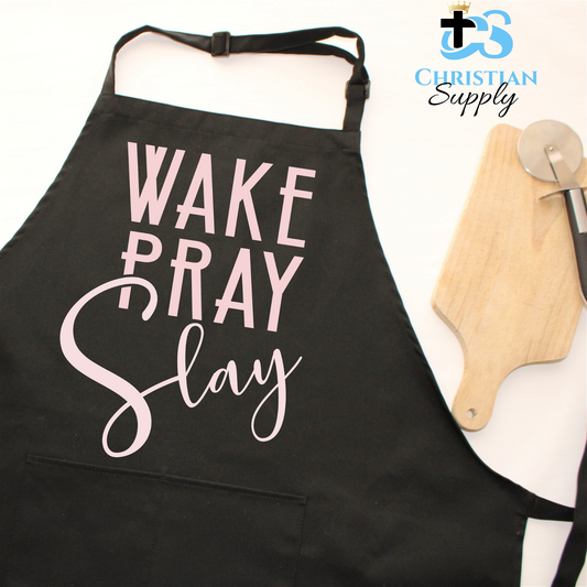 Wake Pray Slay Apron - Christian Supply