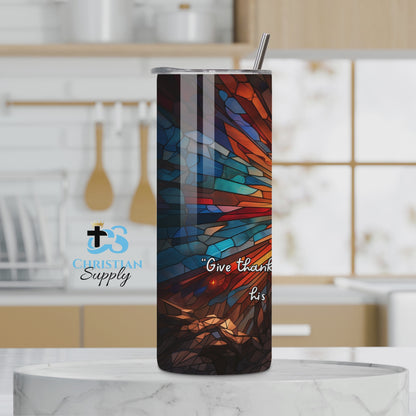 Give Thanks to the Lord Cross Tumbler