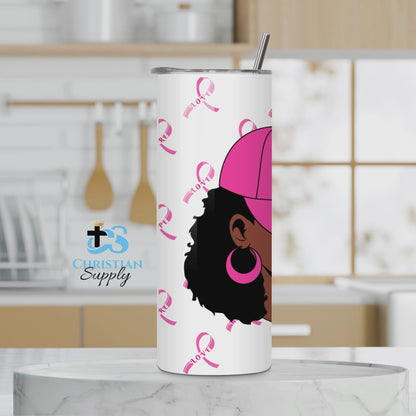 Hat Breast Cancer Awareness Tumbler