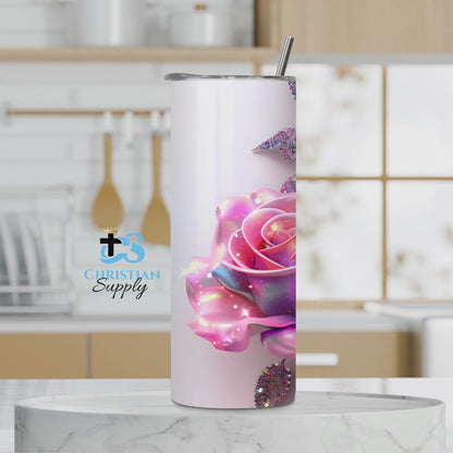 Sparkly Rose Tumbler